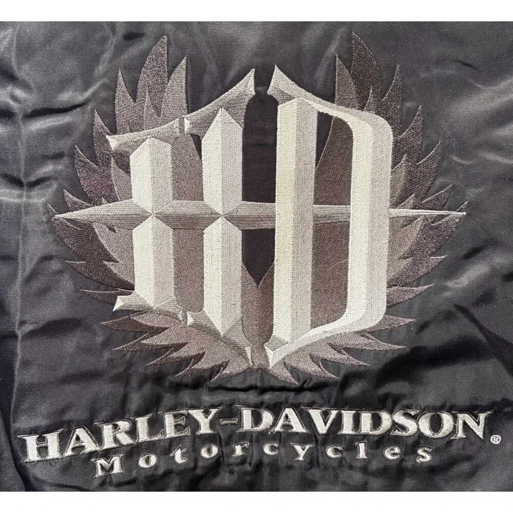 Harley-Davidson Bomber Varsity Jacket Insulated Black Gray Nylon Motorcycle XS